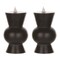 Melrose LED Tapered Flameless Candles with Remote - 6.75" - Black - Set of 2